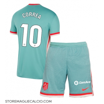 Atletico Madrid Angel Correa #10 Maglia Gara Trasferta Repliche 2024-25 Bambino Maniche Corte